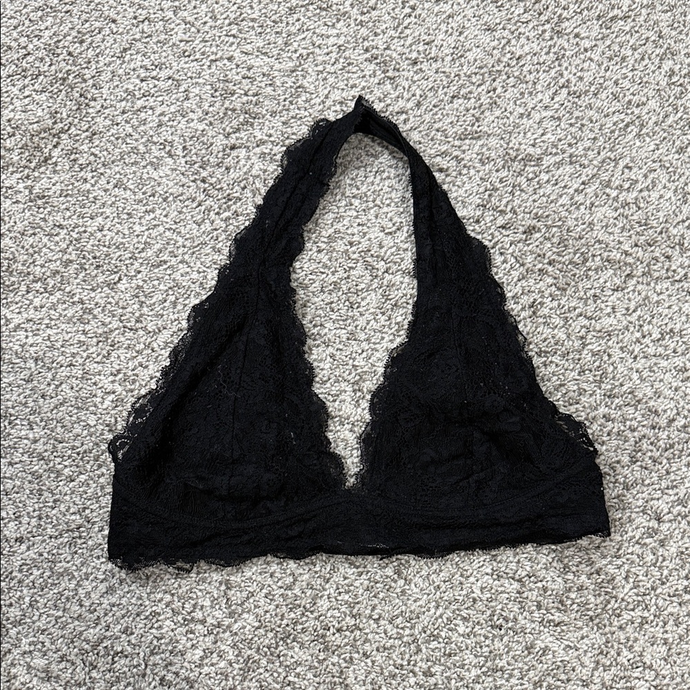 Maurices Black Lace Halter Bralette